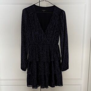 Ever New Shimmering Navy Long-Sleeve Mini Dress